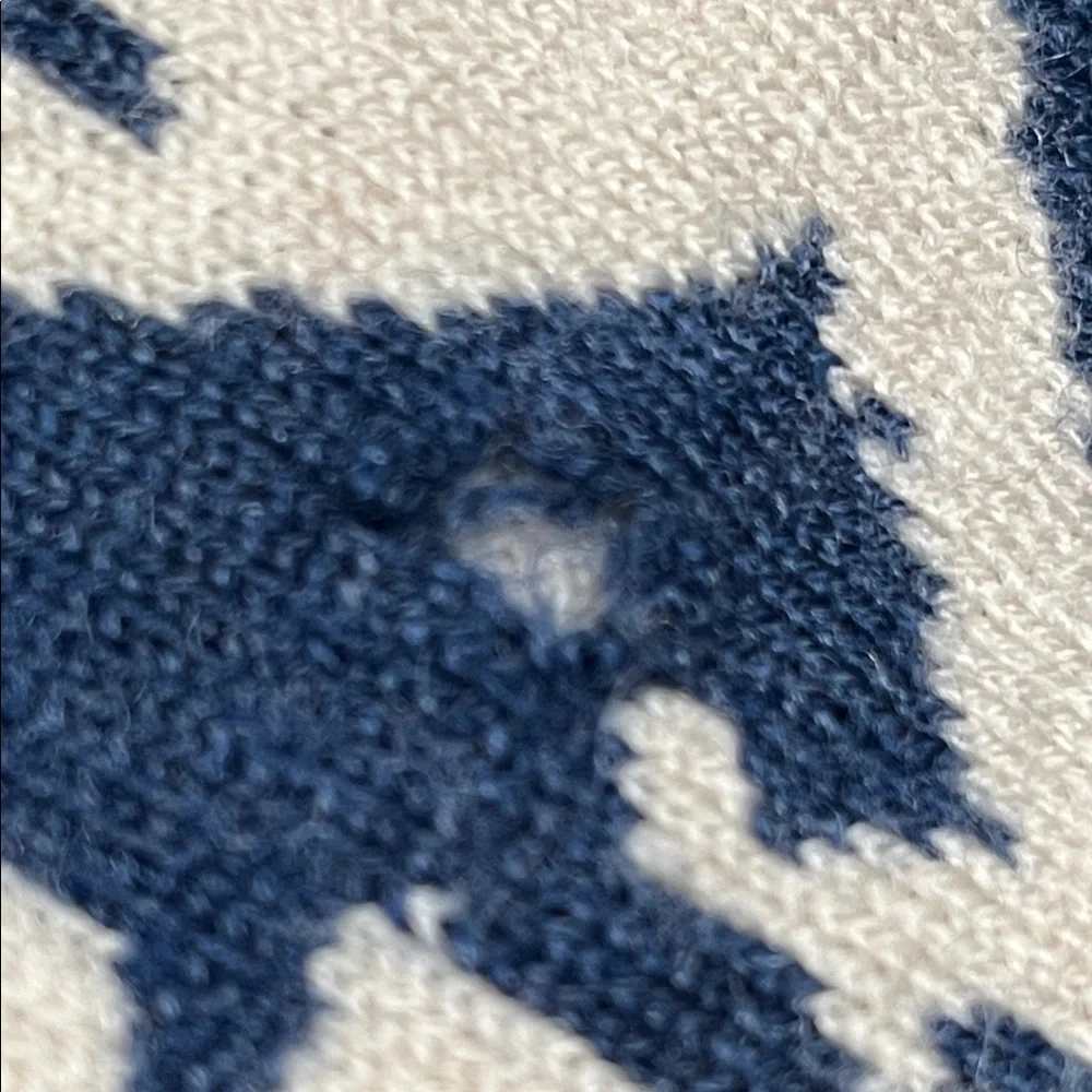 JUICY COUTURE SCOTTIE DOG PRINT, 100% WOOL SCARF, RED WHITE AND BLUE, OS